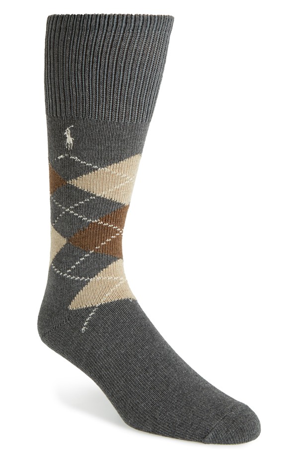 socks to go with brown shoes and grey slacks